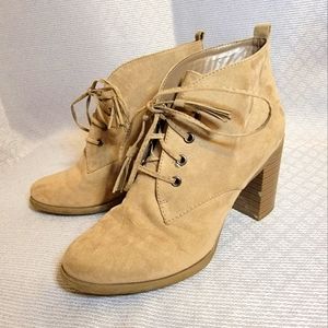 Suade Heel Booties Size 8.5